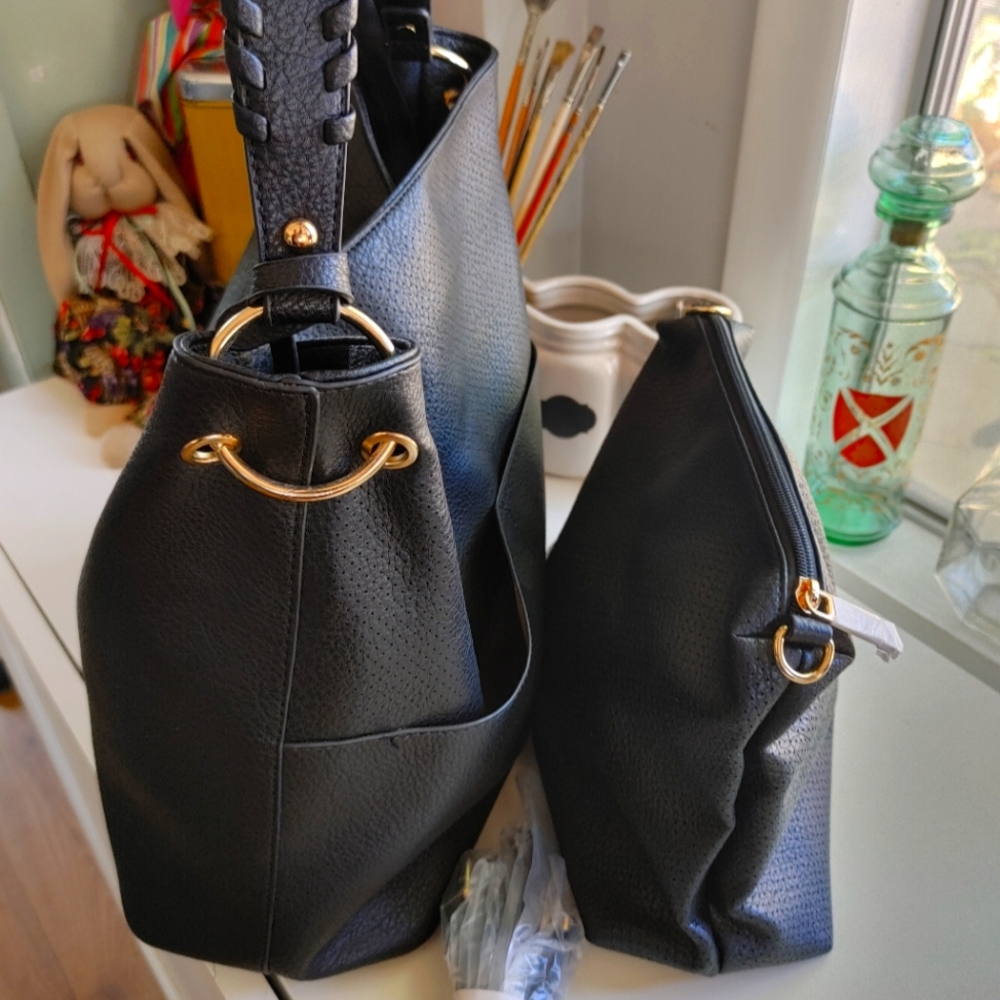 Black NWOT faux leather purse